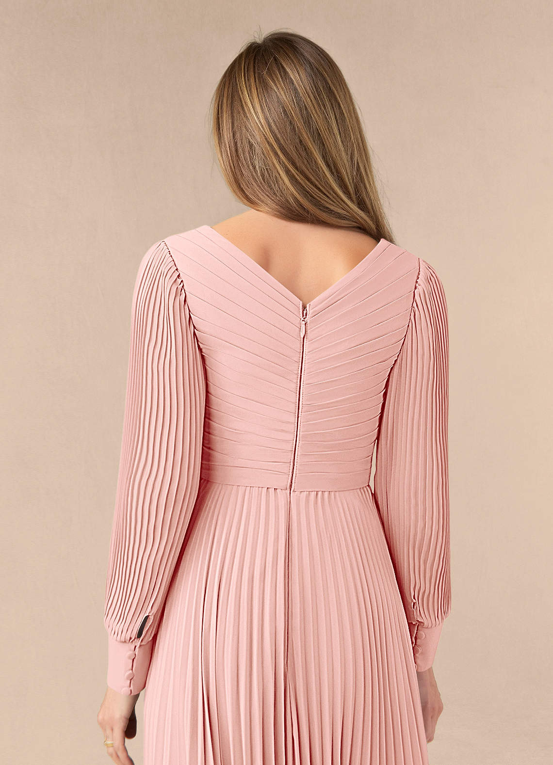 Azazie Zina Mother of the Bride Dresses Rosette A-Line Pleated Chiffon Dress image5