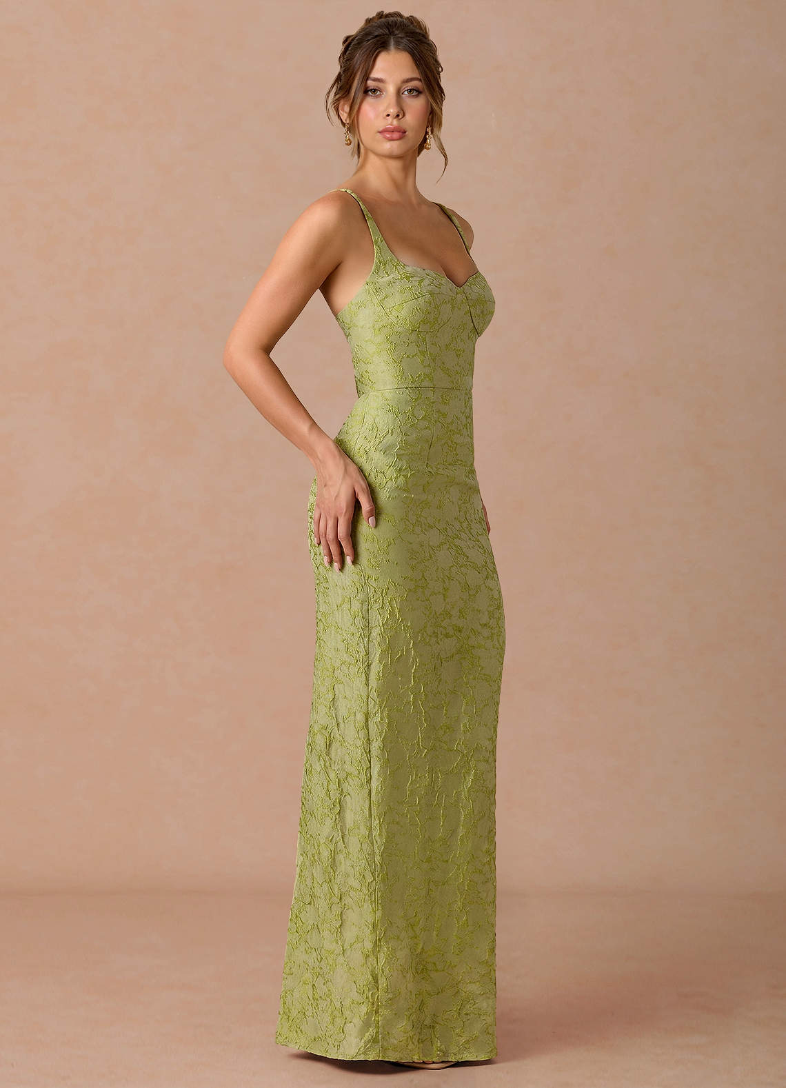 Paulina Light Chartreuse Maxi Dress image4