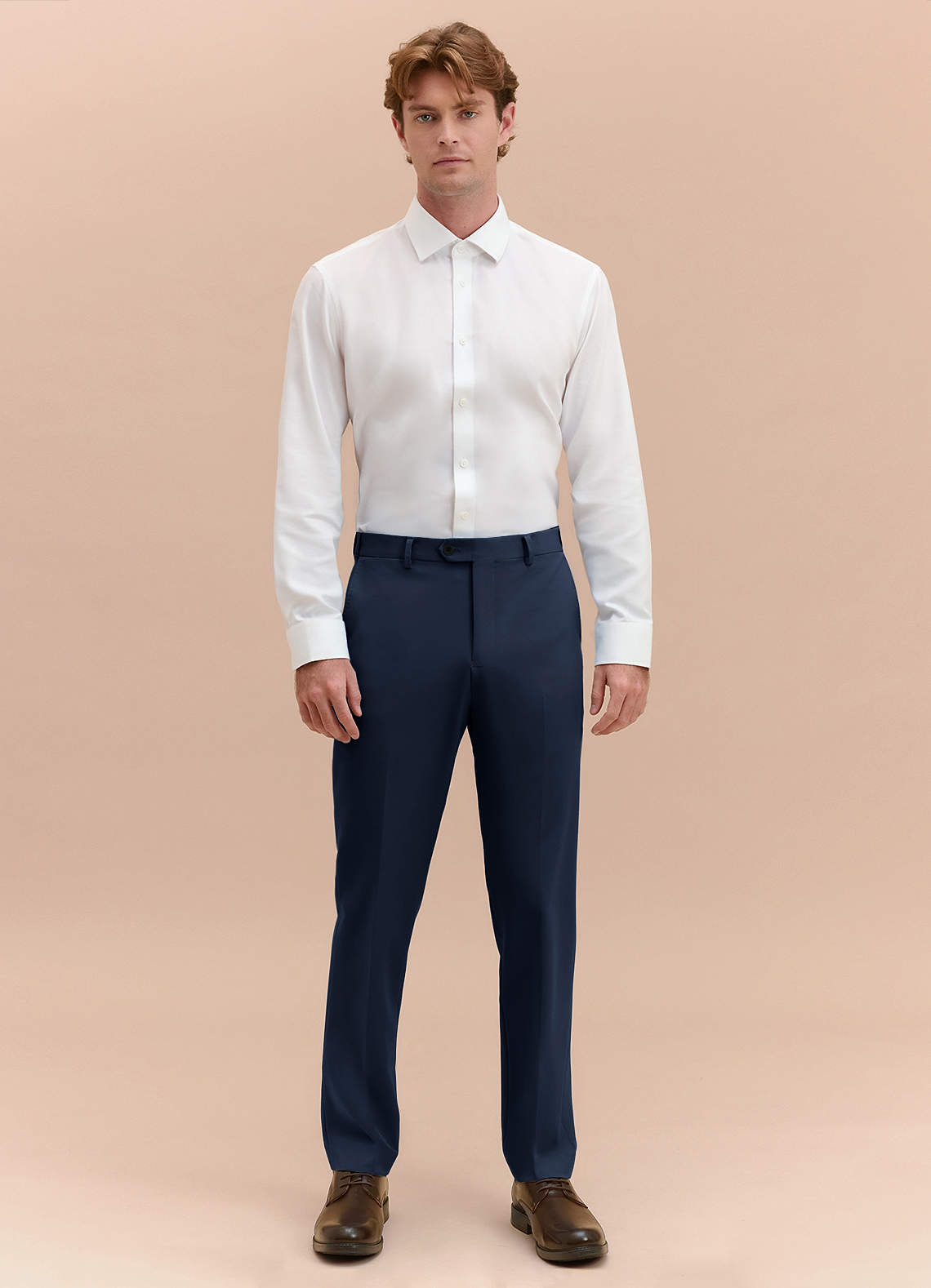 front James Dark Navy Structured Stretch Dress Pants