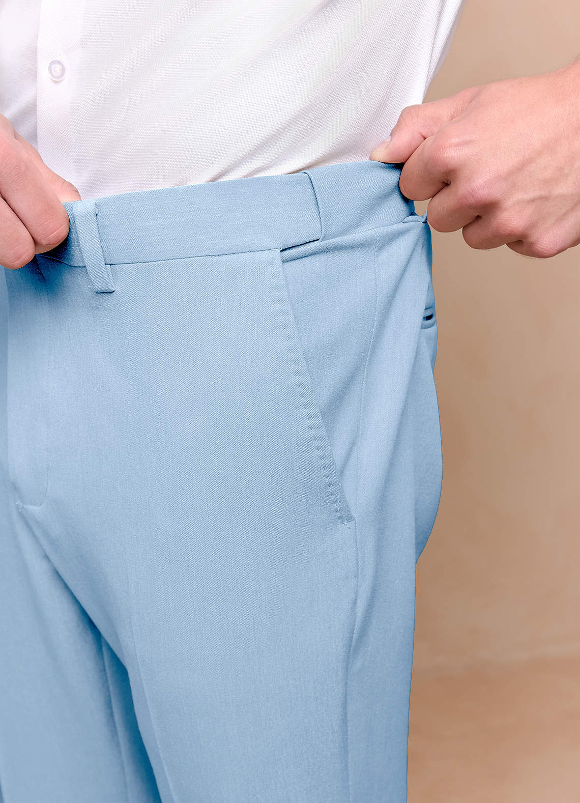 front James Sky Blue Structured Stretch Suit