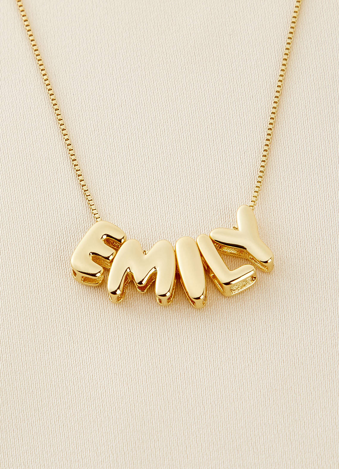 front Personalized Bubble Name Letter Necklace
