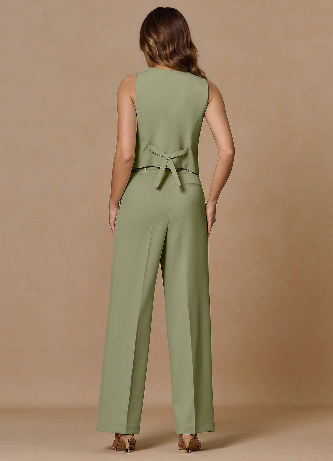 front Rowan Pistachio Refined Weave Performance 2-Piece Suit