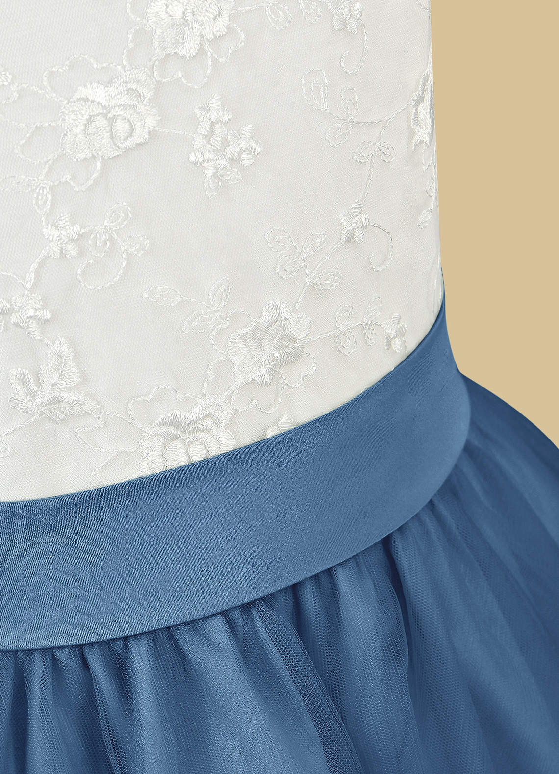 ghost dress blue Bright Blue Skater Dress with Yellow Leaves – Floral Print Art main image 0