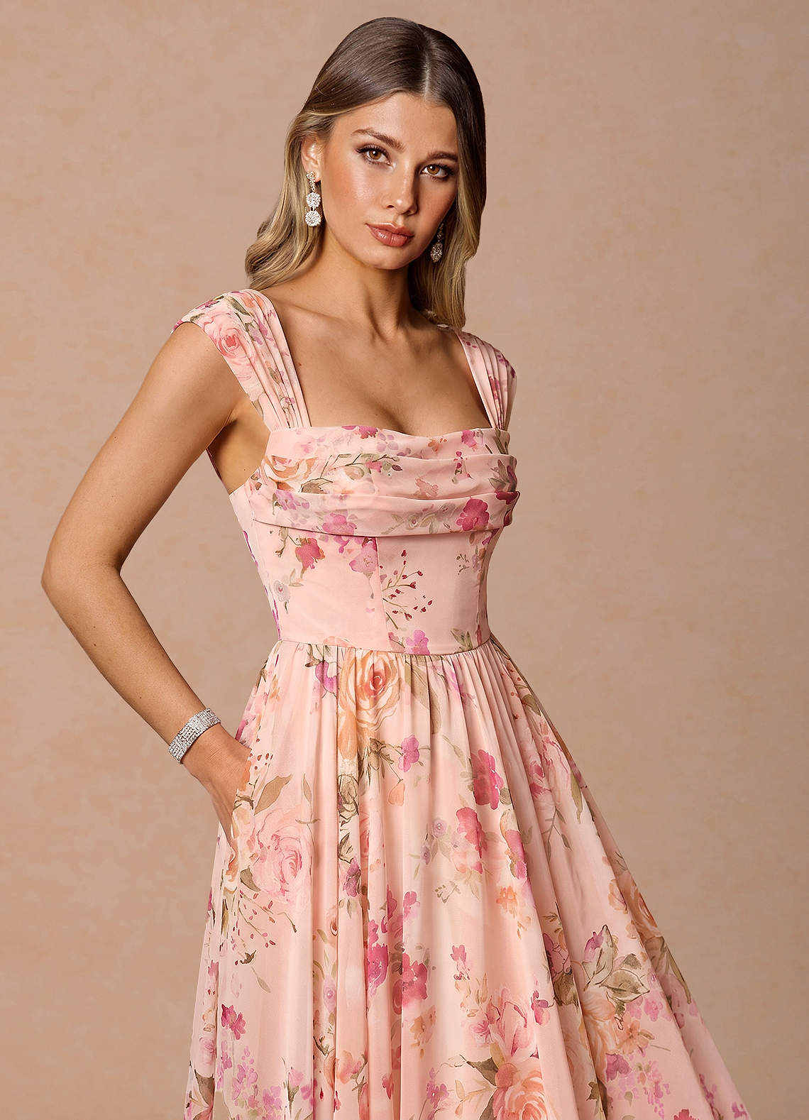 Hazel Abstract Bouquet Floral Maxi Dress
