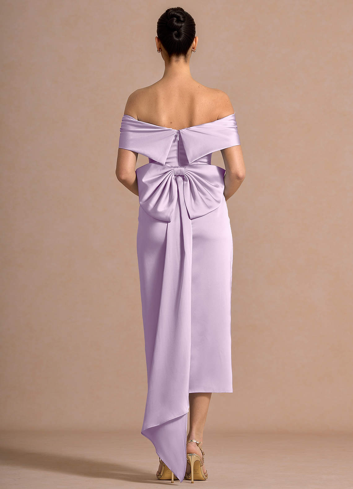 lilac midi bridesmaid dress KissProm