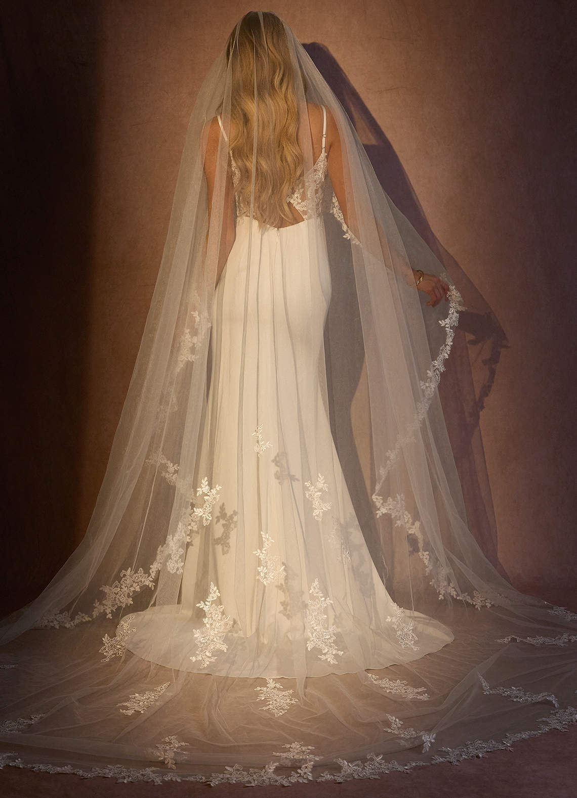 front Lace and Diamond Cathedral Veil