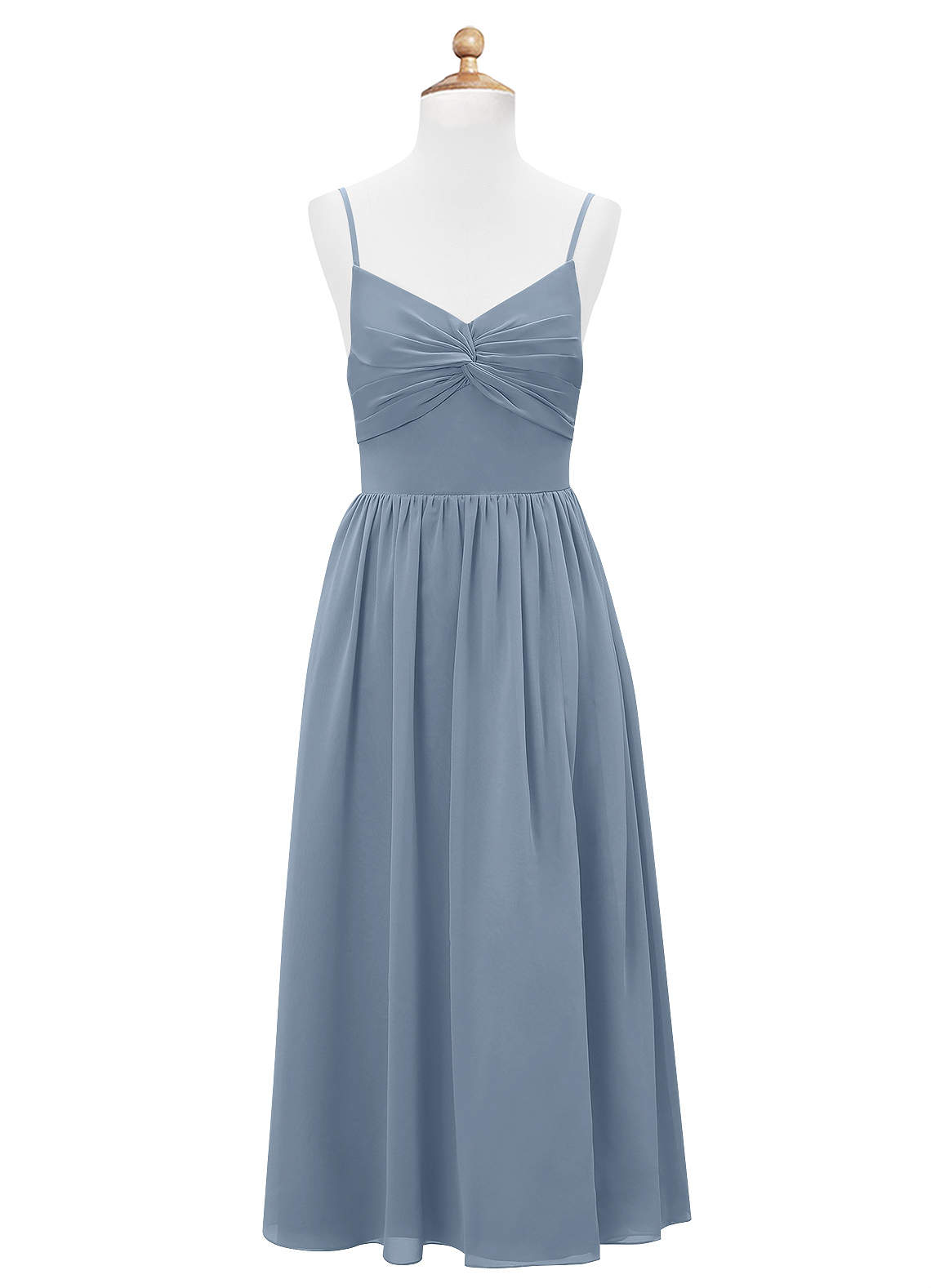 Azazie Zeya Junior Dusty Blue A-Line Chiffon Dress image6