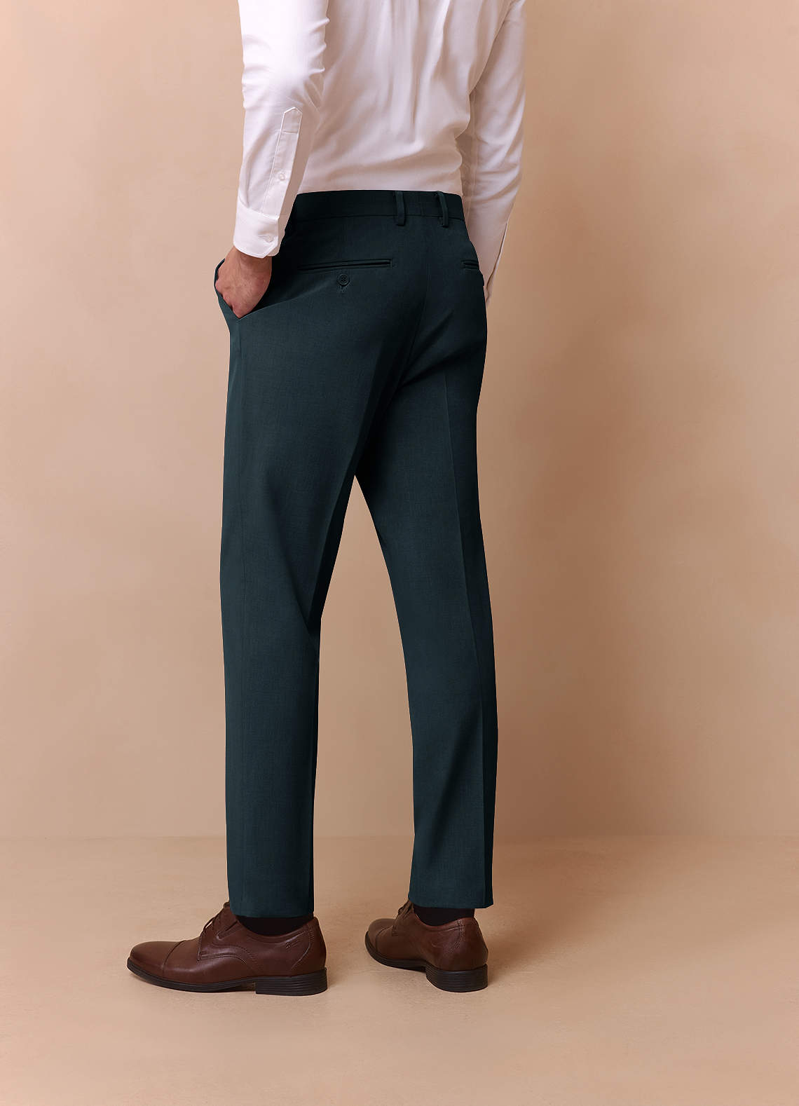 green dress slacks Concitor Men's Cotton Dress Pants Solid Emerald Green Flat Front Trousers 30 at Amazon Men's Clothing store