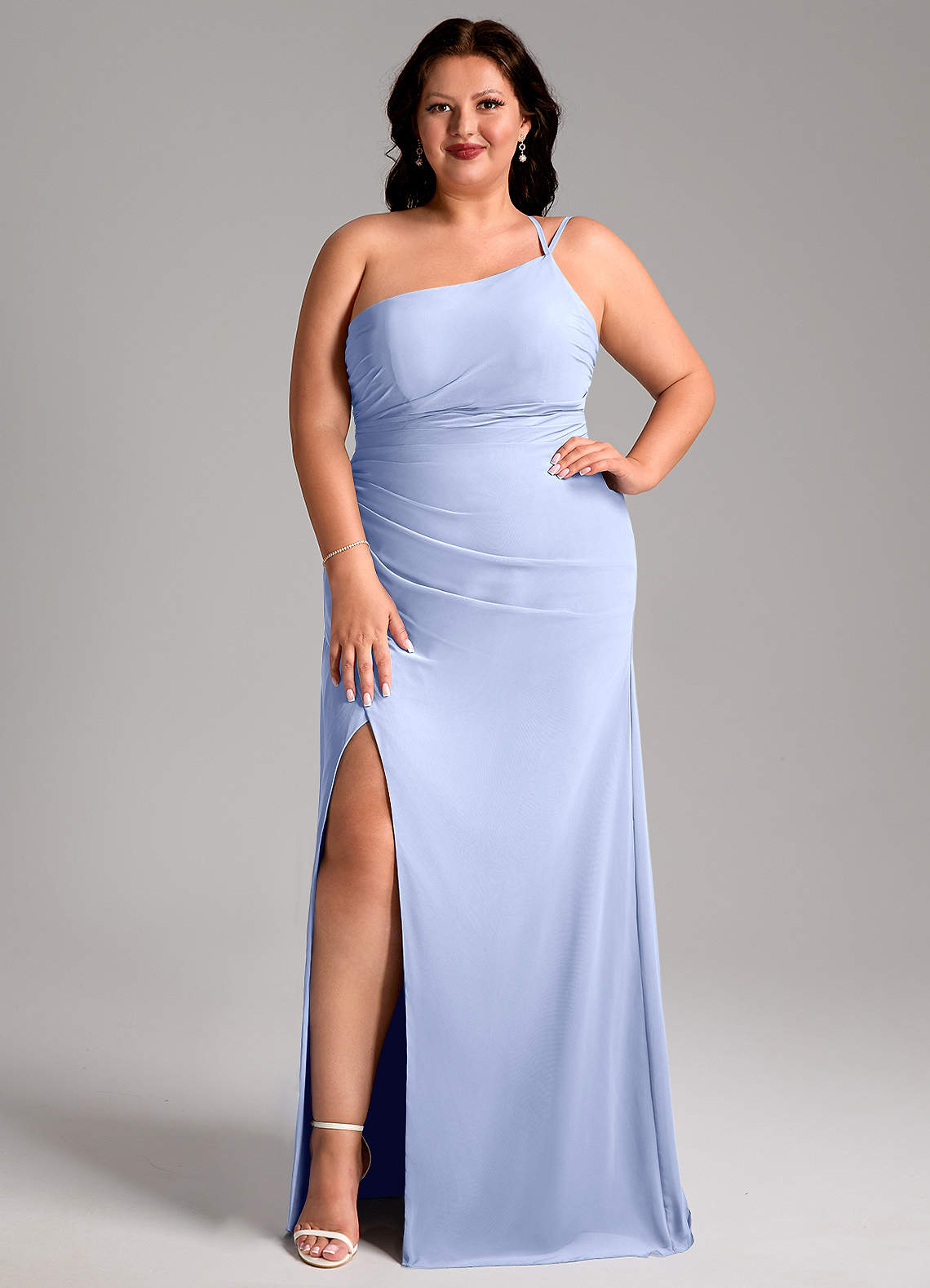 Azazie Eren Jurken voor bruidsmeisjes Jurk van Chiffon met Kolom One-Shoulder Ijs image1