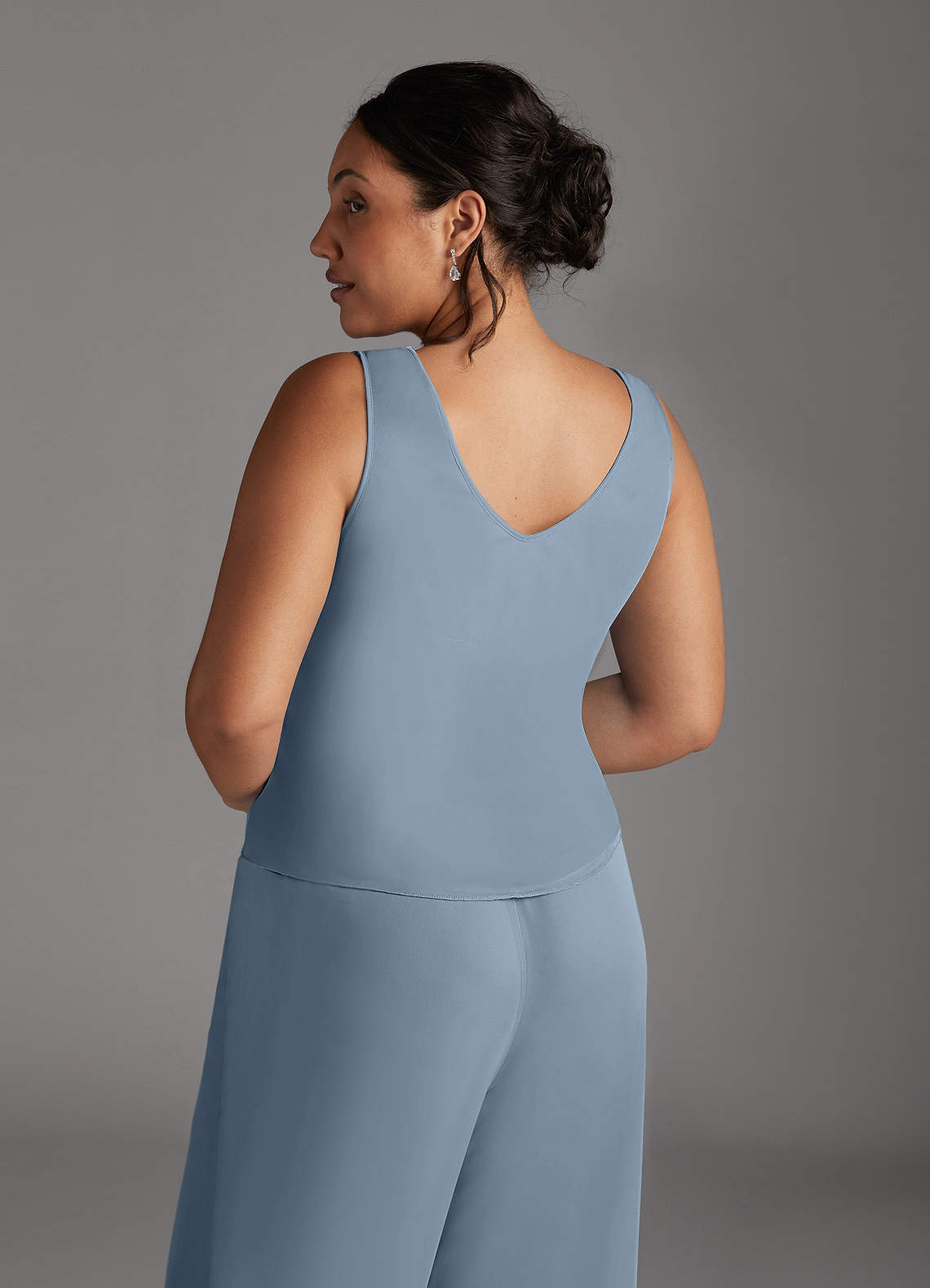 Azazie Frances Mother of the Bride Dresses Dusty Blue Jumpsuit/Pantsuit Scoop Mesh Dress image13