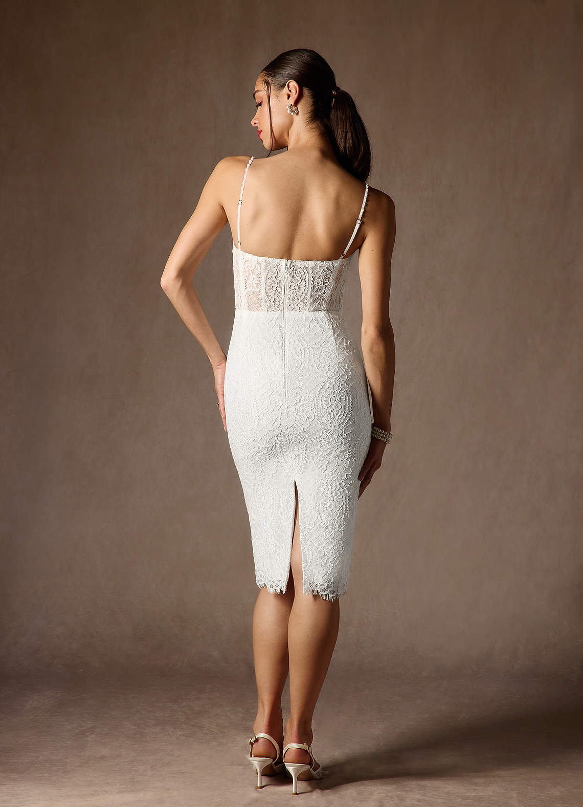 Azazie Kat Wedding Dresses Diamond White Sheath Straight Lace Lace Dress image1