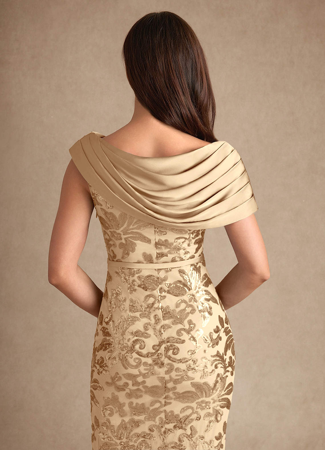 Azazie Marion Mother of the Bride Dresses Champagne Mermaid Sequins Dress image5