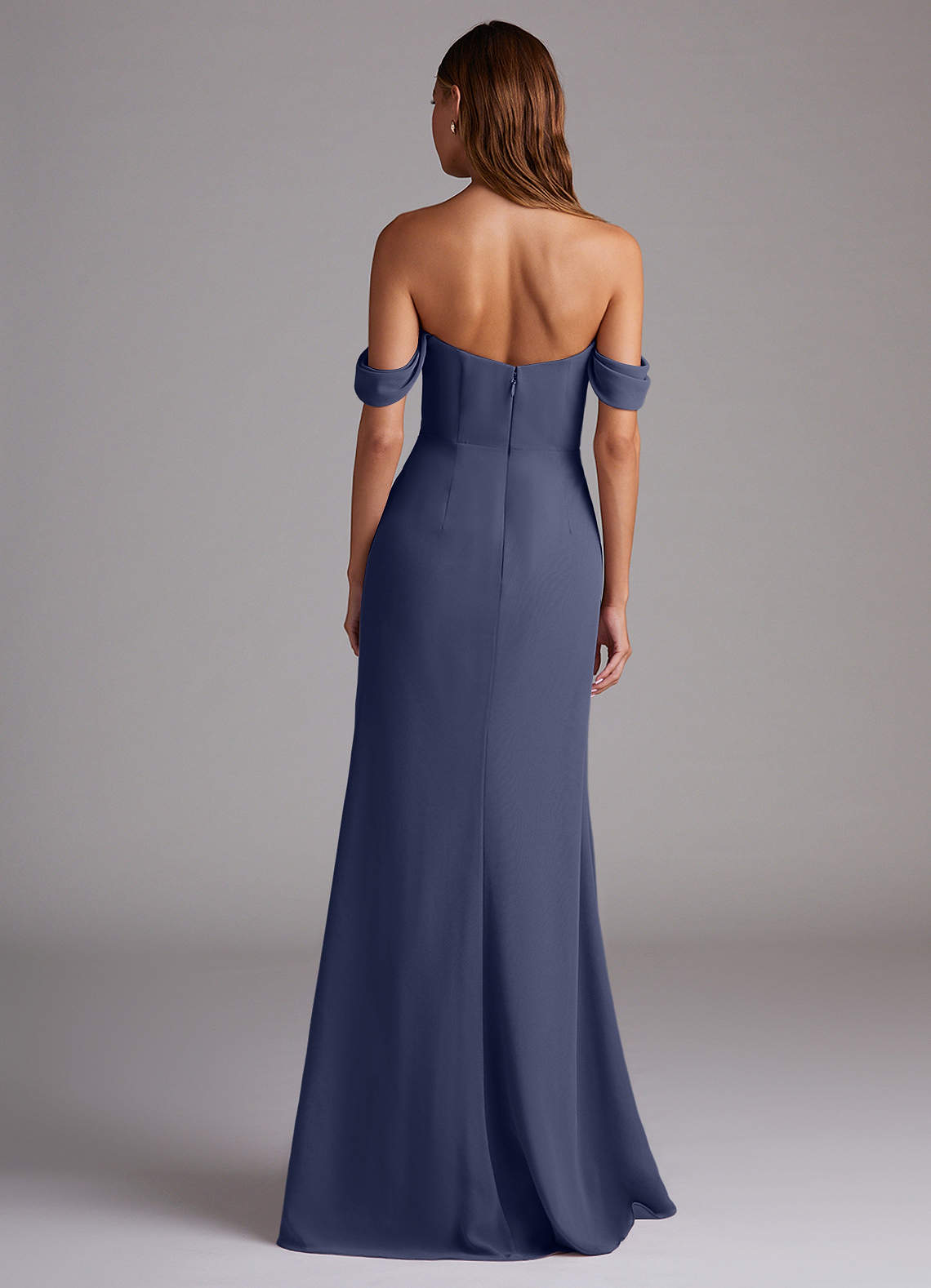 Azazie Saige Bridesmaid Dresses Stormy A-Line Off the Shoulder Chiffon Convertible Dress image6