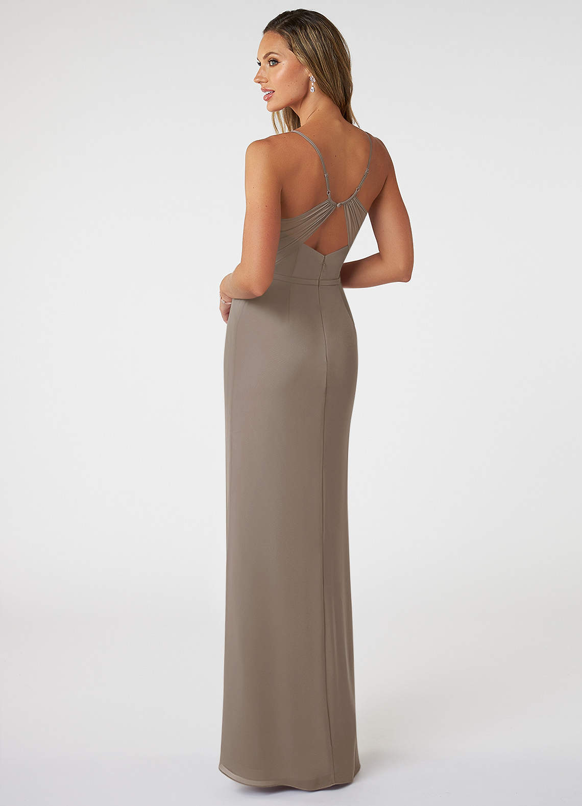 Azazie sales taupe dress