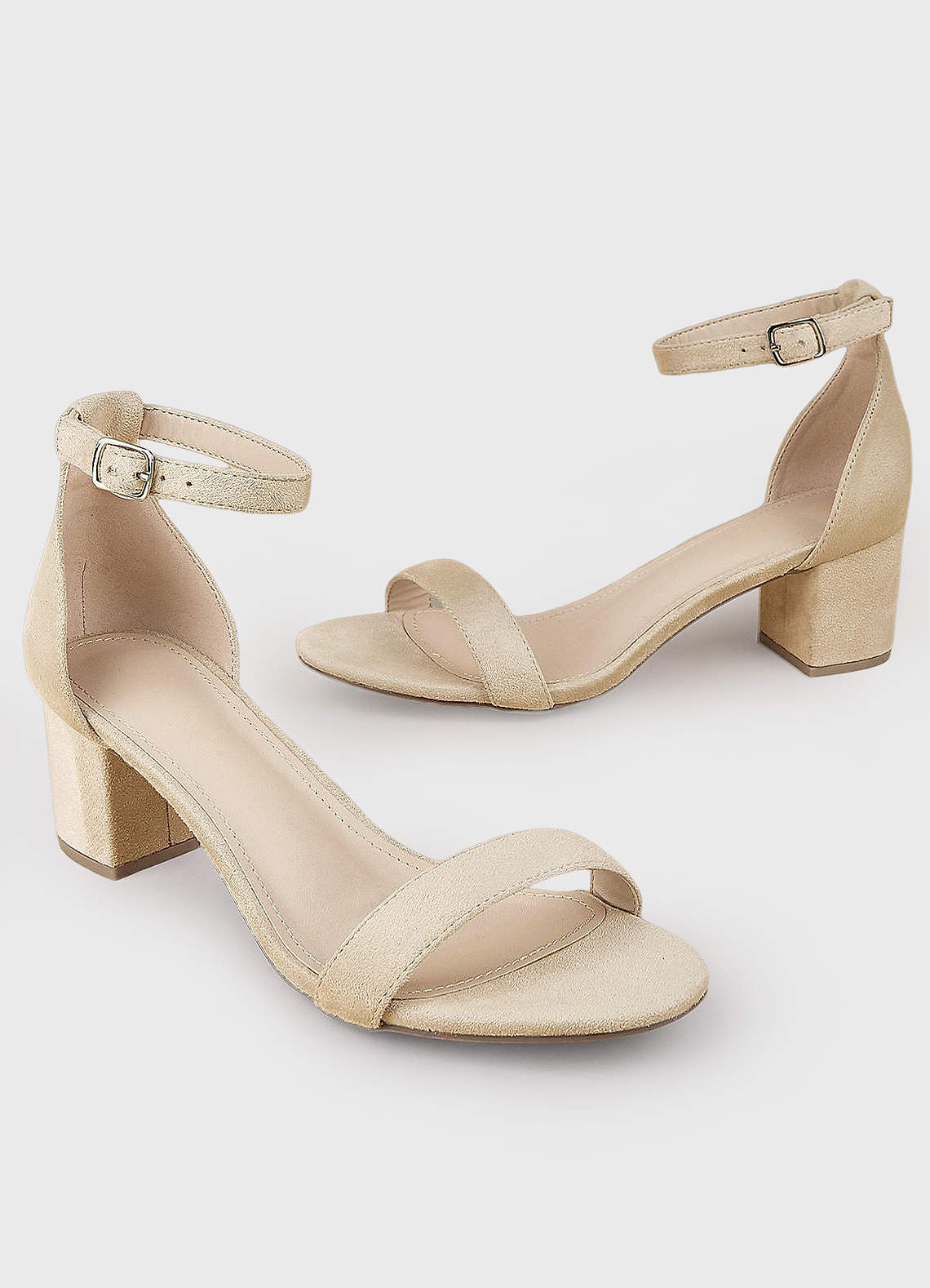 front One-Strap Buckle Block Heel Sandals