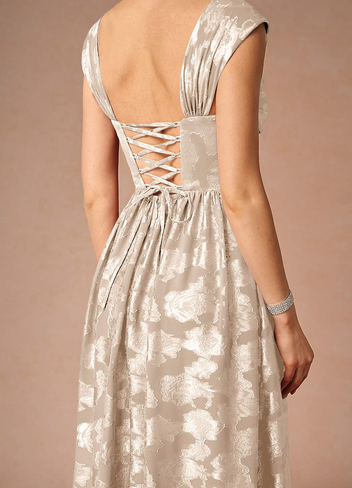 formal midi dress near me Ivy Fitted Midi Dress in Bone