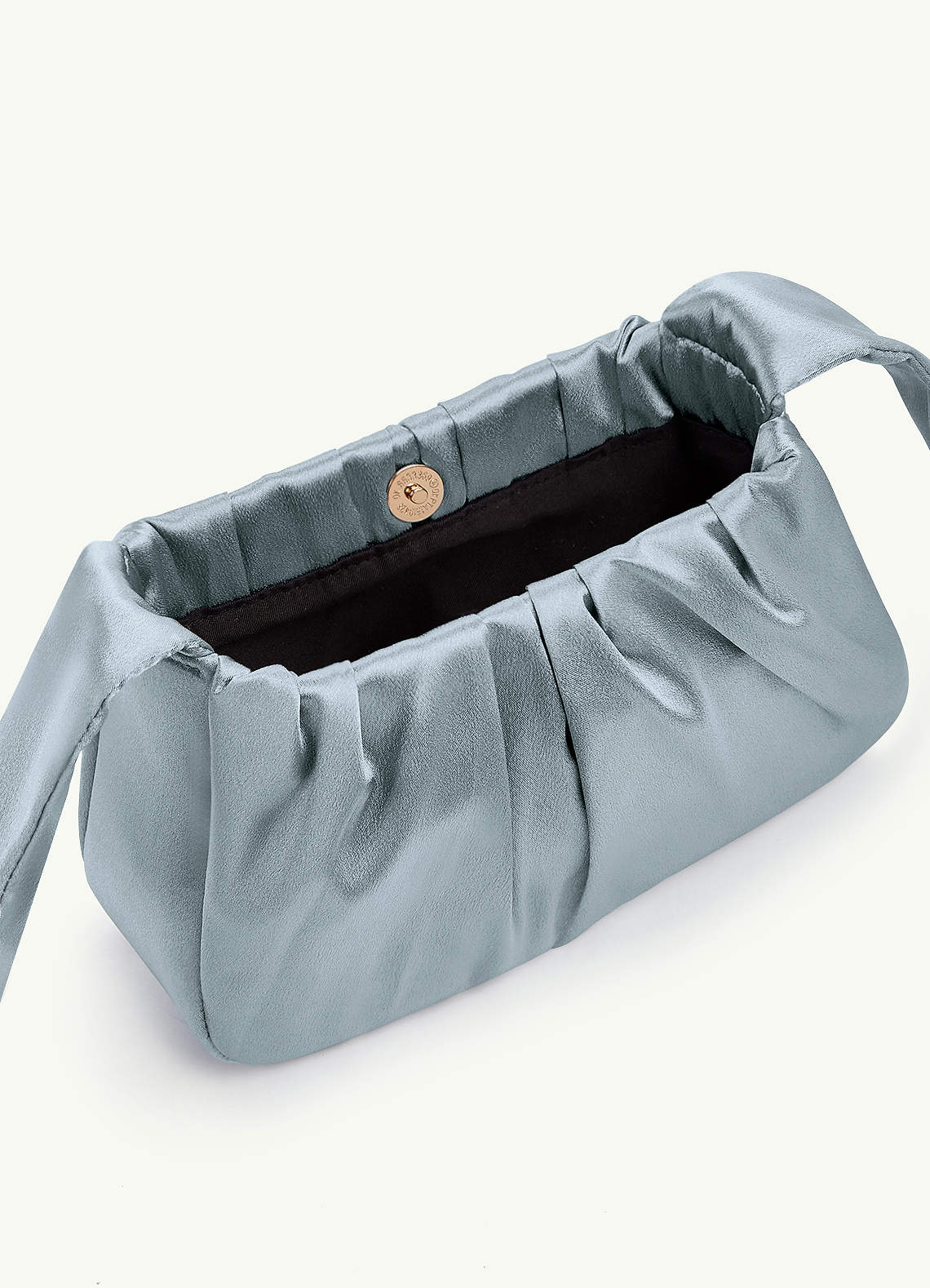 front Matching Color Metallic Satin Knotted Handle Handbag