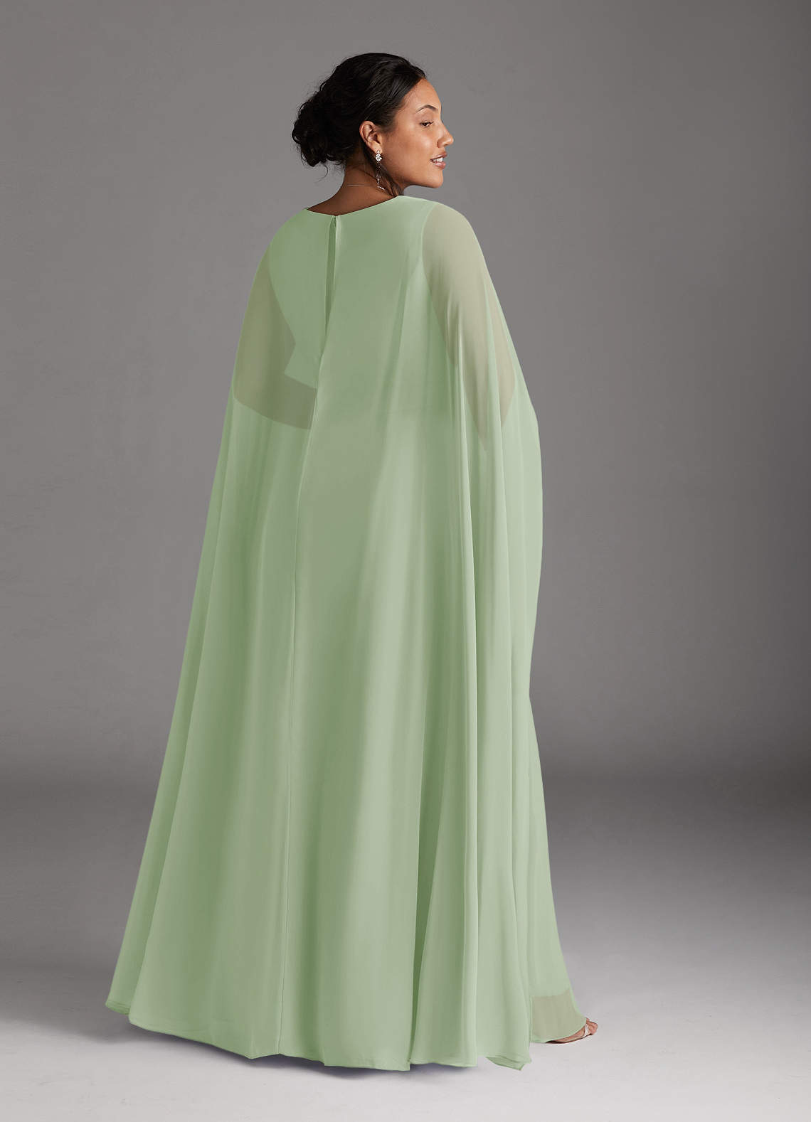 Azazie Isa Mother of the Bride Dresses Dusty Sage A-Line V-Neck Pleated Chiffon Dress image7