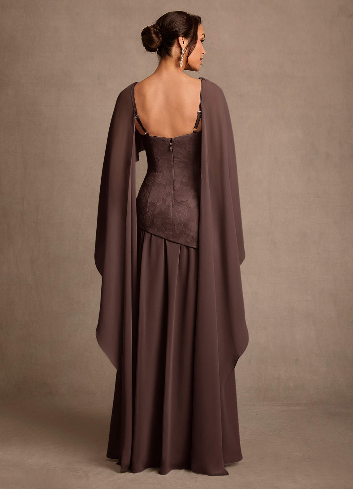Azazie Flossie Mother of the Bride Dresses Ganache A-Line Pleated Chiffon Dress image1