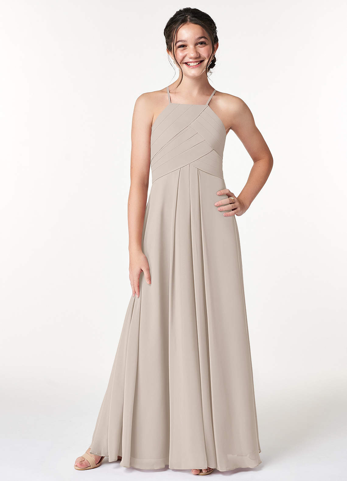 Azazie Ginger Junior Bridesmaid Dress in Frost | Azazie