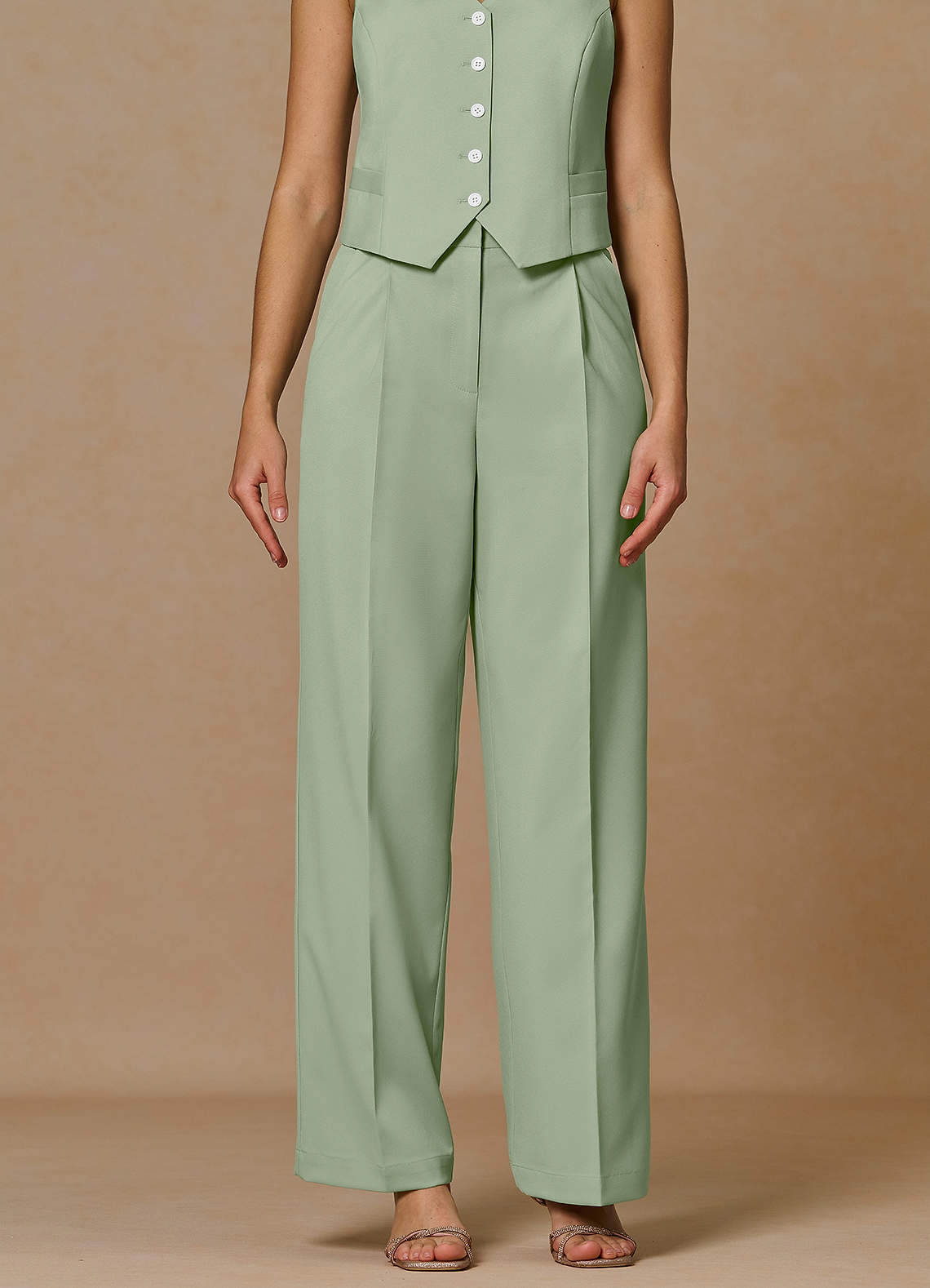 front Rowan Dusty Sage Refined Weave Performance pants