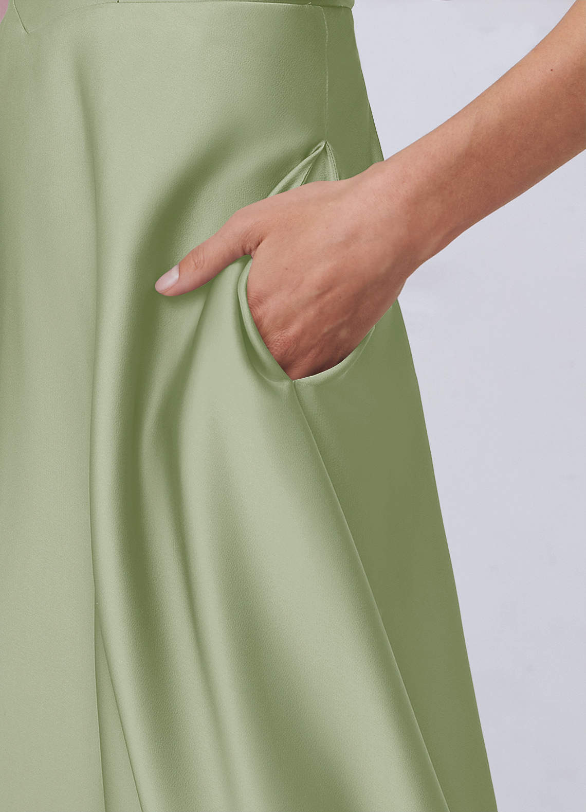 Barbie ♥ Azazie Bridesmaid Dresses A-Line Stretch Satin Ankle-Length Dress with Pockets image4