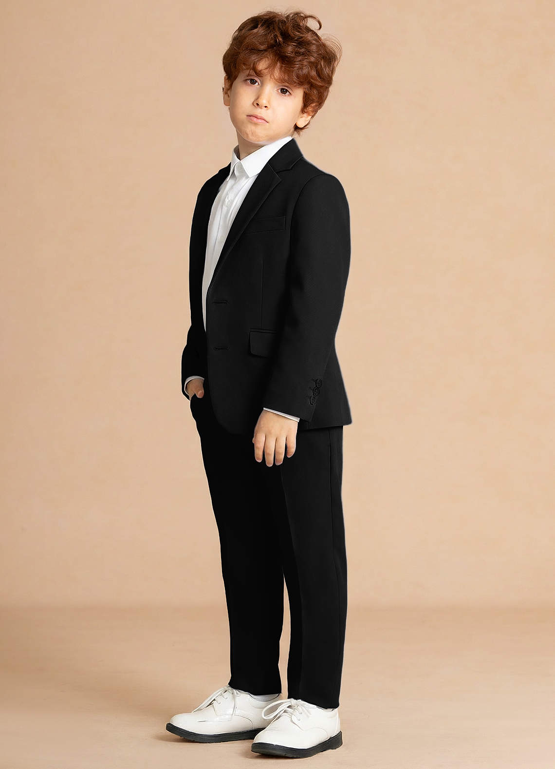 front Finn Black Boy 2-Piece Suit