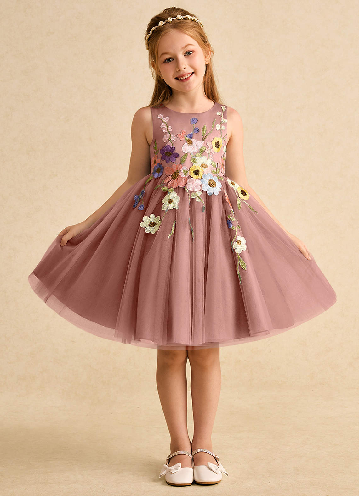 Azazie Prima Flower Girl Dresses Cedar Rose A-Line Bow Tulle Dress image1