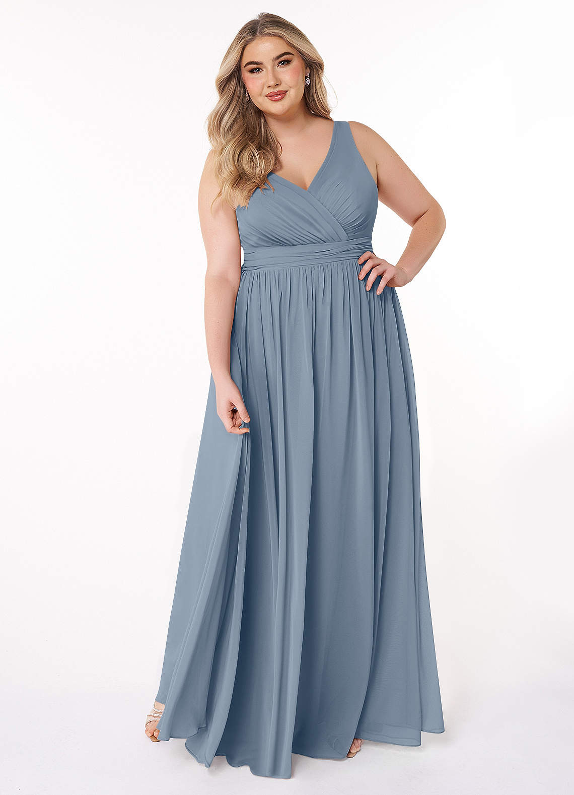 Azazie Kora Bridesmaid Dresses Twilight A-Line Pleated Chiffon Dress image1