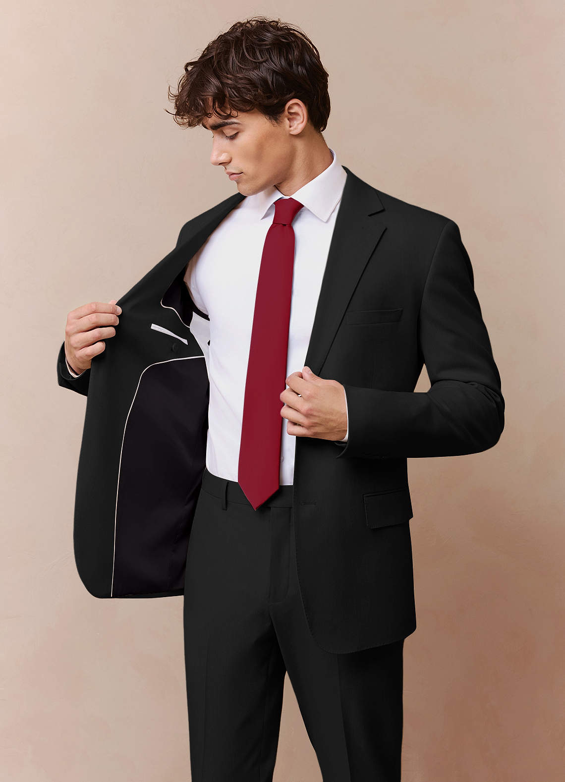 front Savile Czarny Kurtka garniturowa z mieszanki wełny