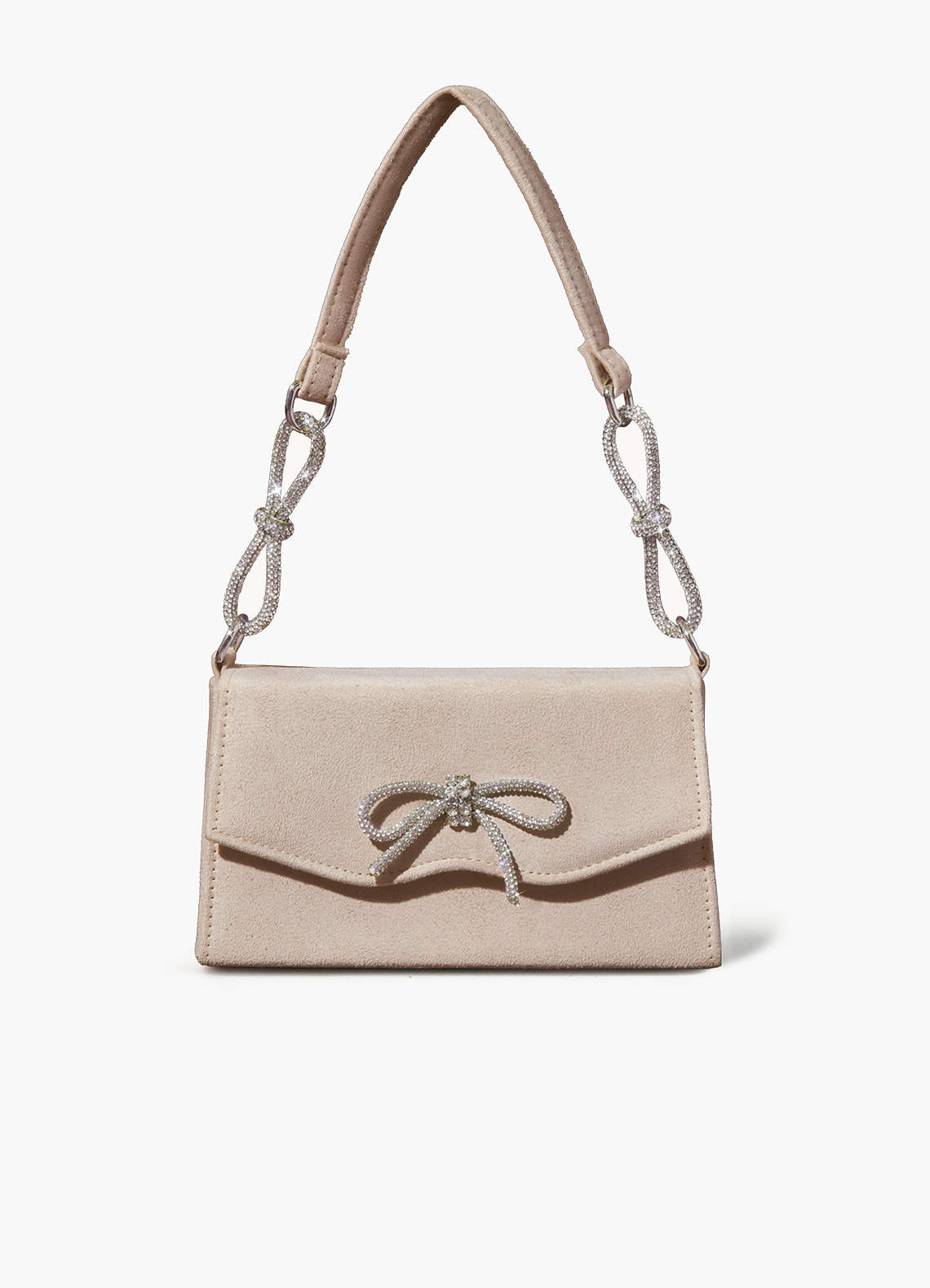 front Bowknot Rhinestone Underarm Bag