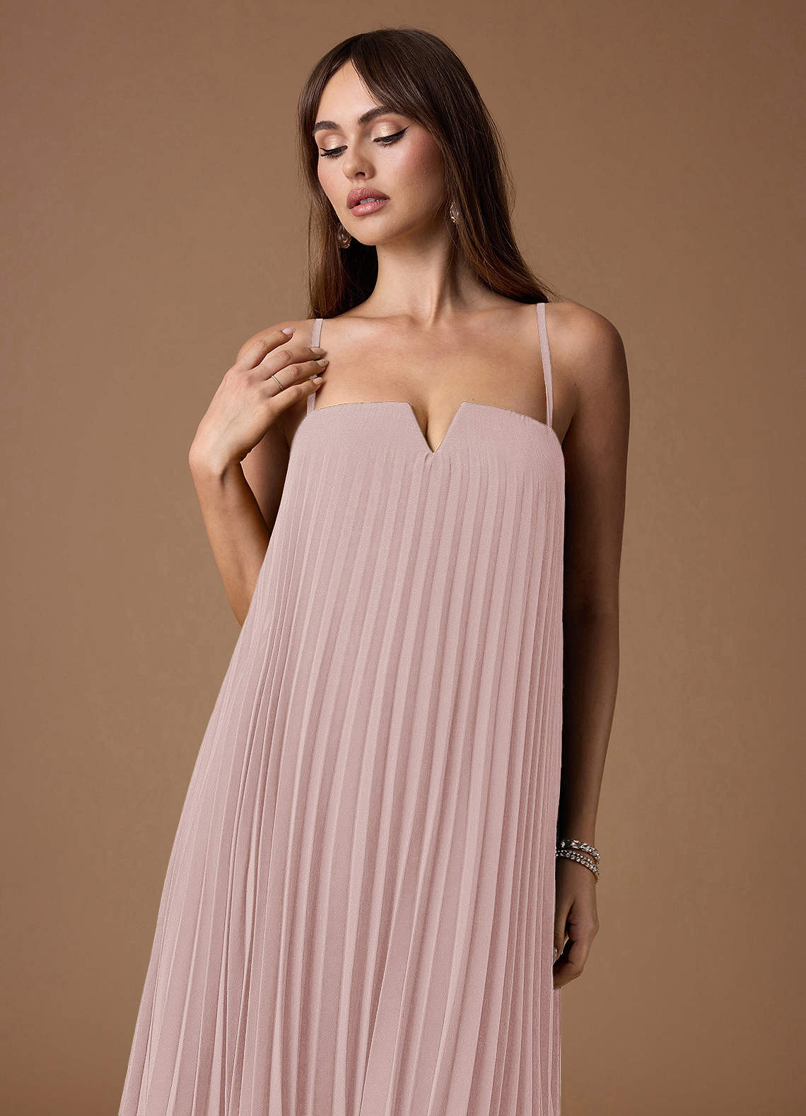achanti pleated maxi dress pink azalea Achanti Pleated Maxi Dress
