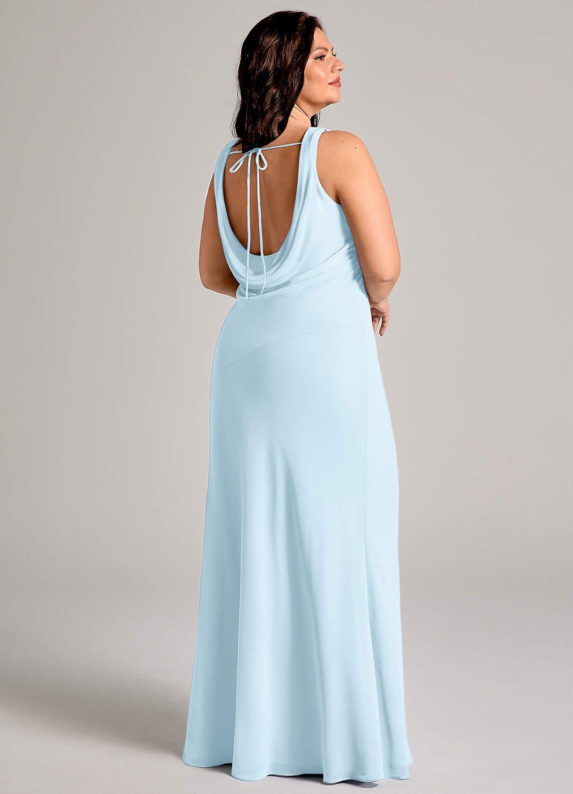 Azazie Rylina Bridesmaid Dresses Sky Blue Mermaid Pleated Chiffon Dress image7