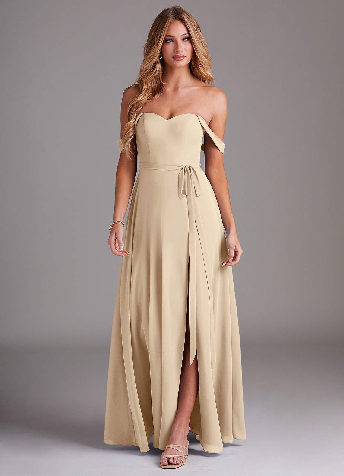 champagne convertible dress Azazie Aaron