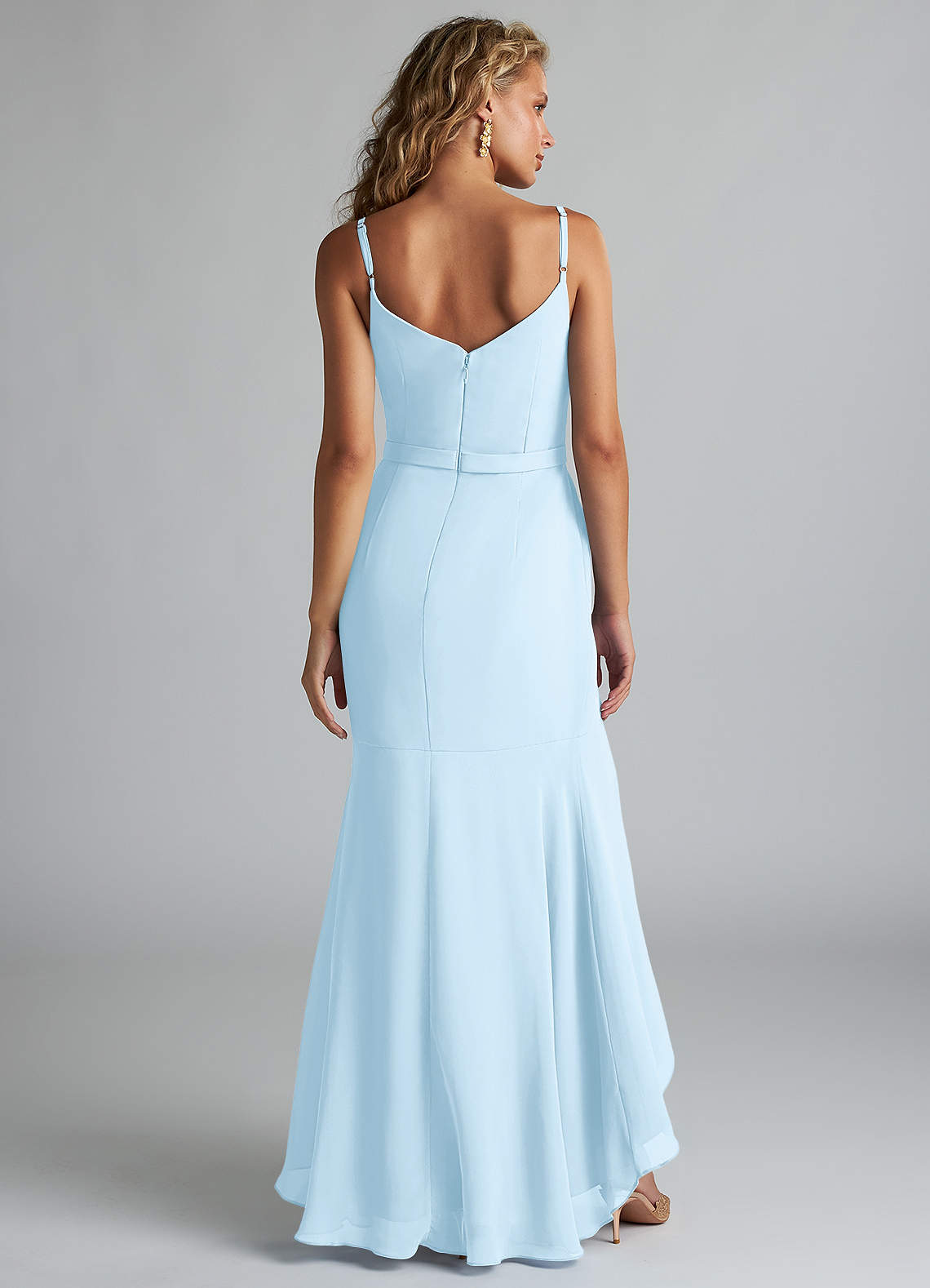 Azazie Summer Ready to Ship Sky Blue Chiffon Bridesmaid Dresses