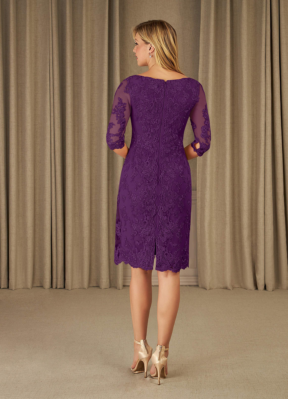 Lace and Tulle with Beaded Dresses Grape