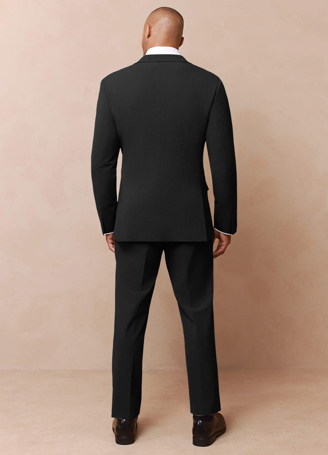 front Savile Black Wool Blend 3-Piece Suit