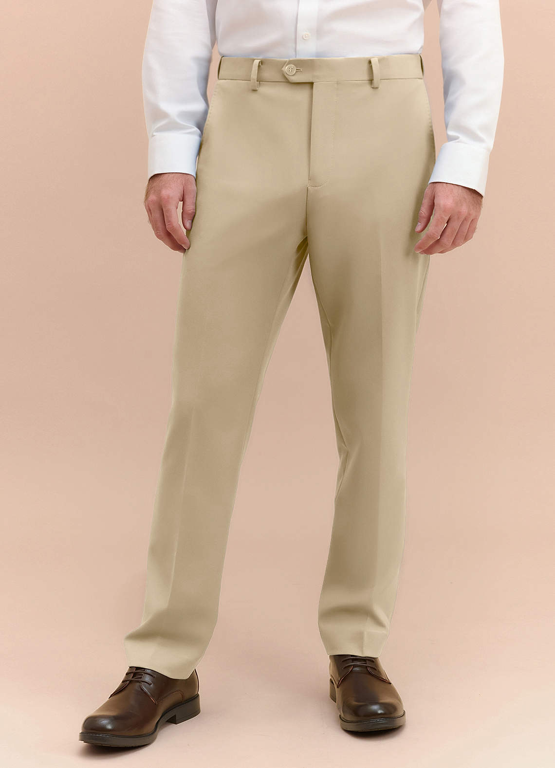 cream dress pants mens Manfinity Mode Men's Casual Commuter Solid Color Pocket Suit Pants Beige Pants For Men Cream Pants White Dress Pants Men Casual Pants Formal Pants For Ceremony