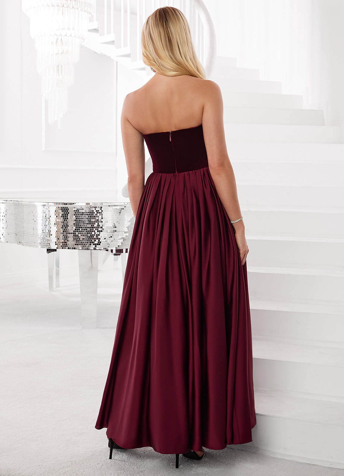 formal gown a line dress for women Zapaka Women Sage Prom Dress with Appliques A-Line Spaghetti Straps Tulle  Long Formal Dress – ZAPAKA main image 1