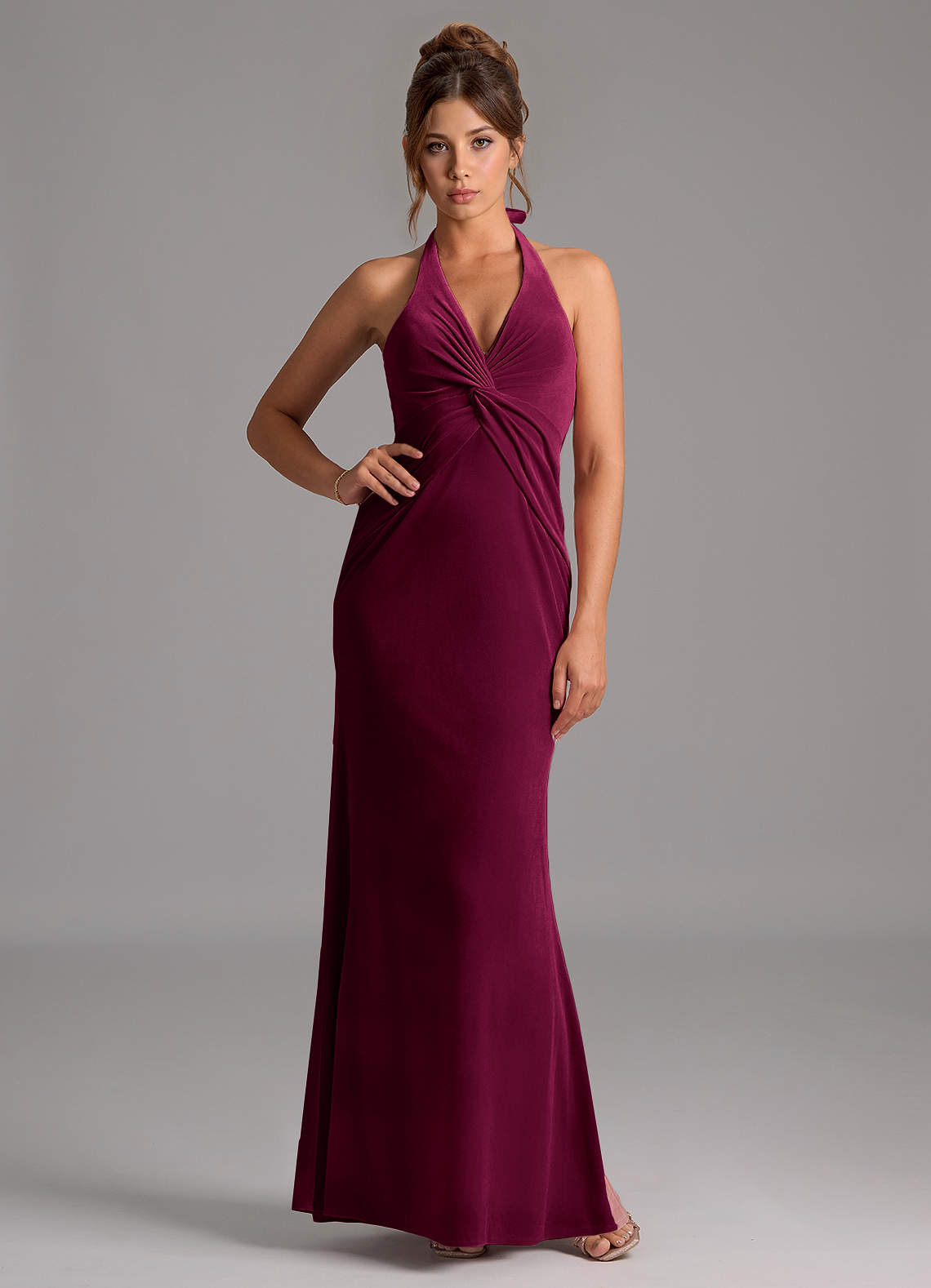 Azazie Valerie Robes de demoiselle d'honneur Robe Sirène en velours Cabernet image1