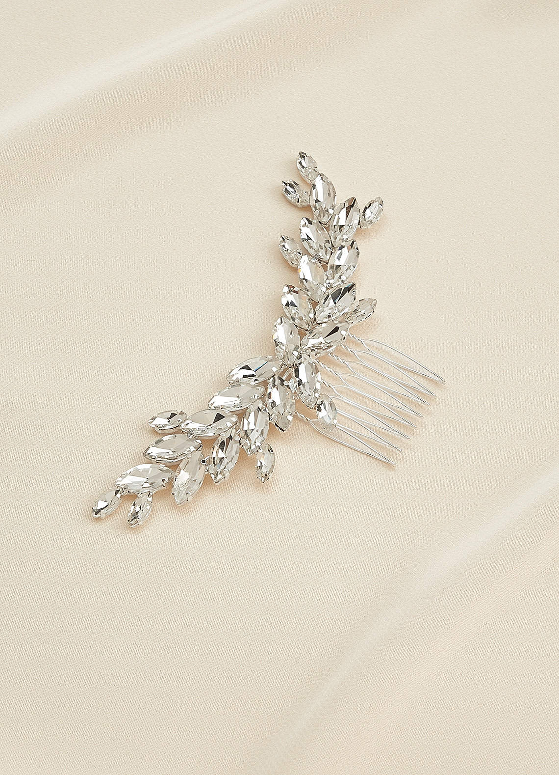 front Crystal Laurel Hair Comb