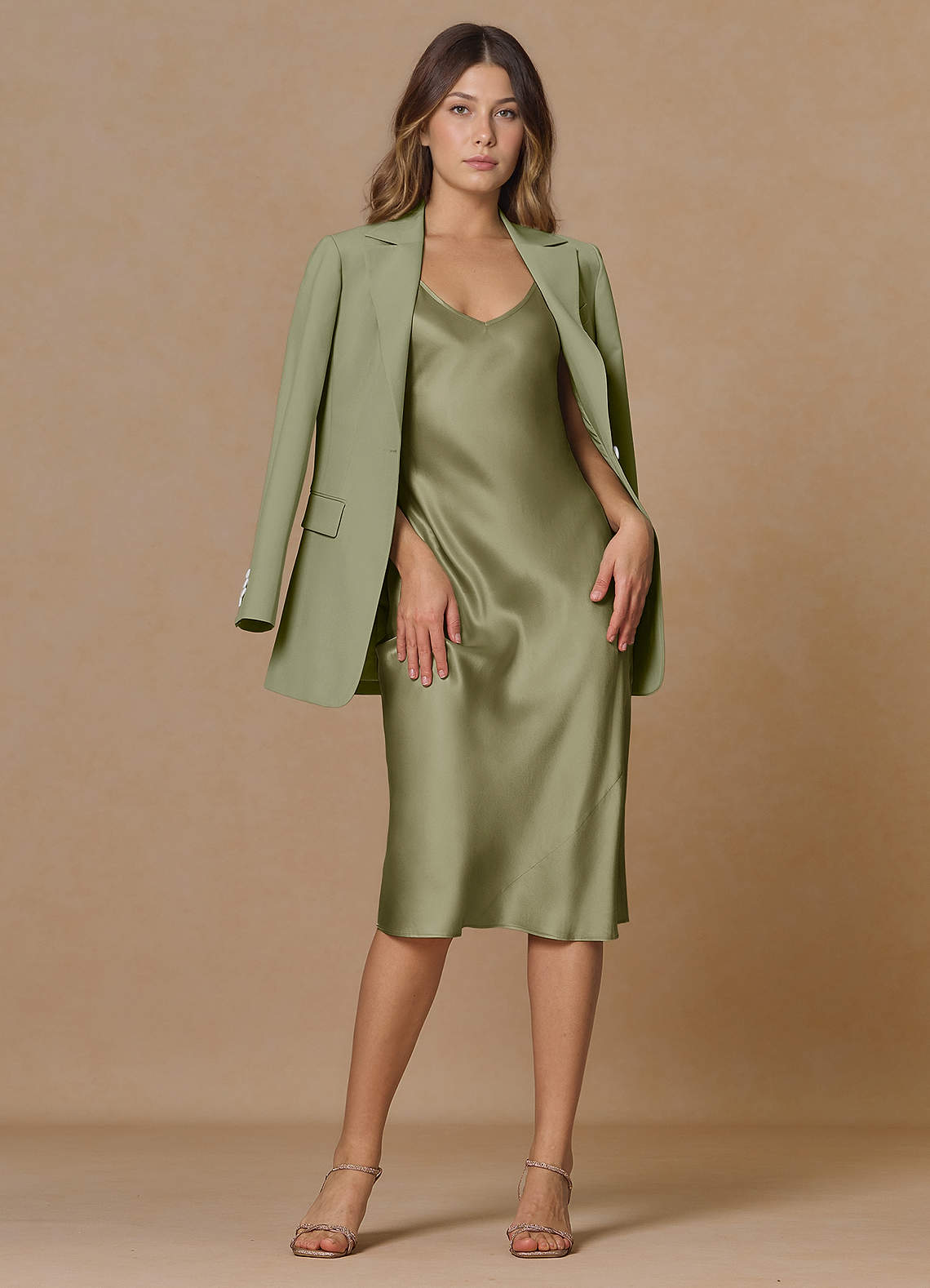 front Rowan Pistachio Refined Weave Performance 2-Piece Suit