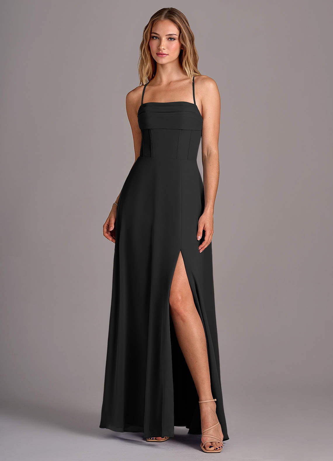 chinese dress ladies Haille Knit Chiffon Maxi Dress / Black | Meshki