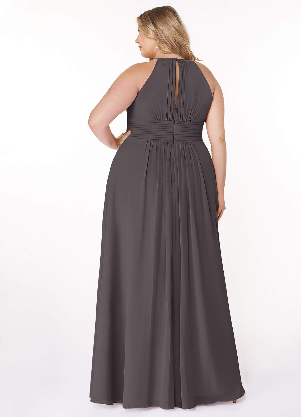 Azazie Bonnie Steel Grey Chiffon Bridesmaid Dresses | Azazie