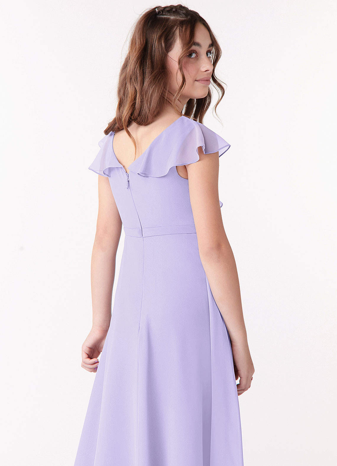 Sweetheart A-Line Ruched Chiffon Dress Lilac