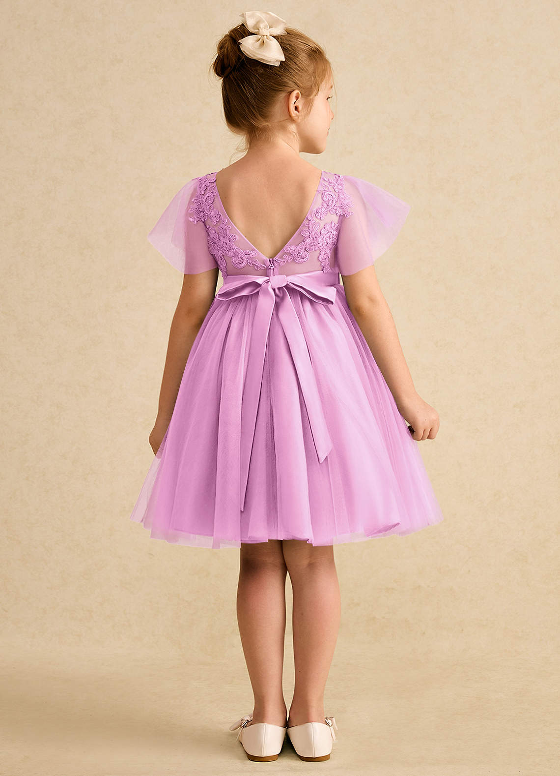 open lace back dress Queenie Elda Pink Moth Robe in Silk Satin