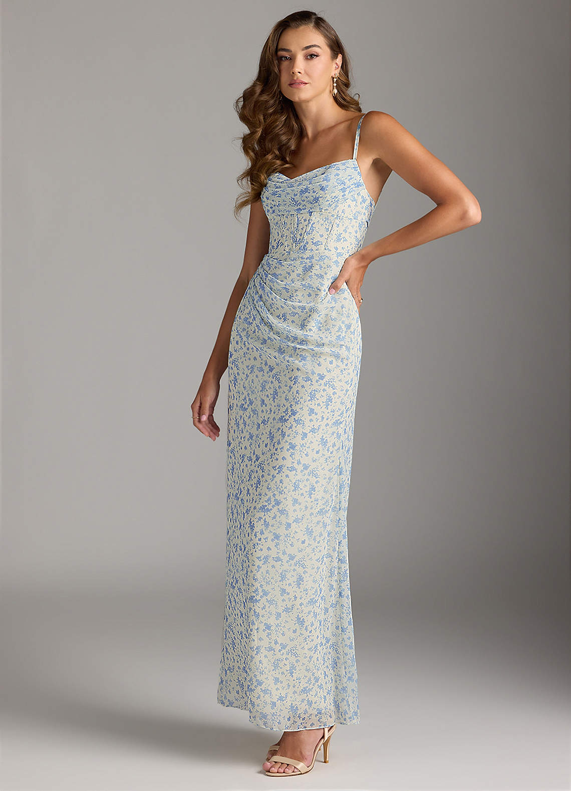 ditsy floral chiffon dress Azazie Mai