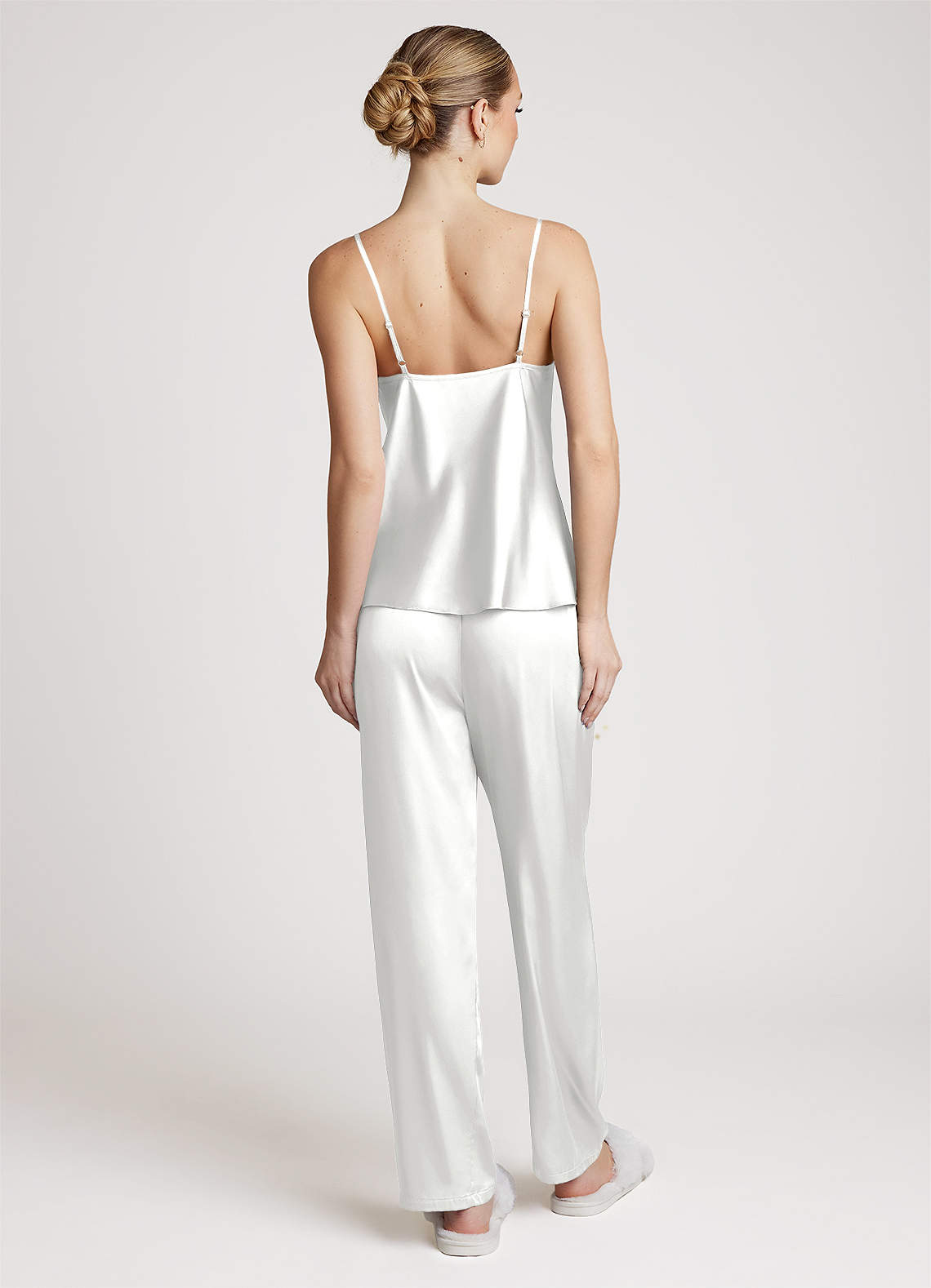 front Satijnen loungewearset met lange mouwen, 3-delig