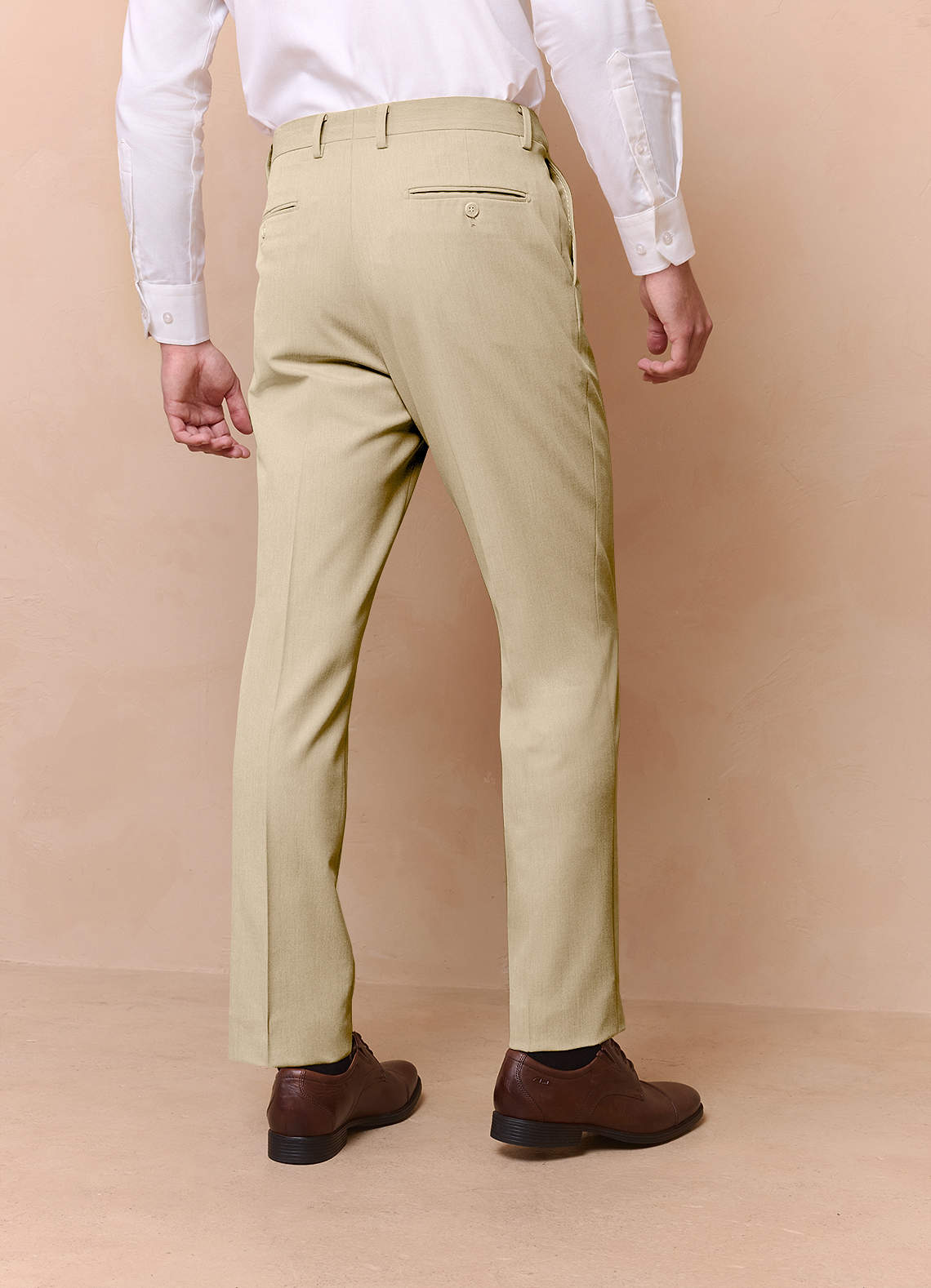 front James Champagne Structured Stretch Dress Pants