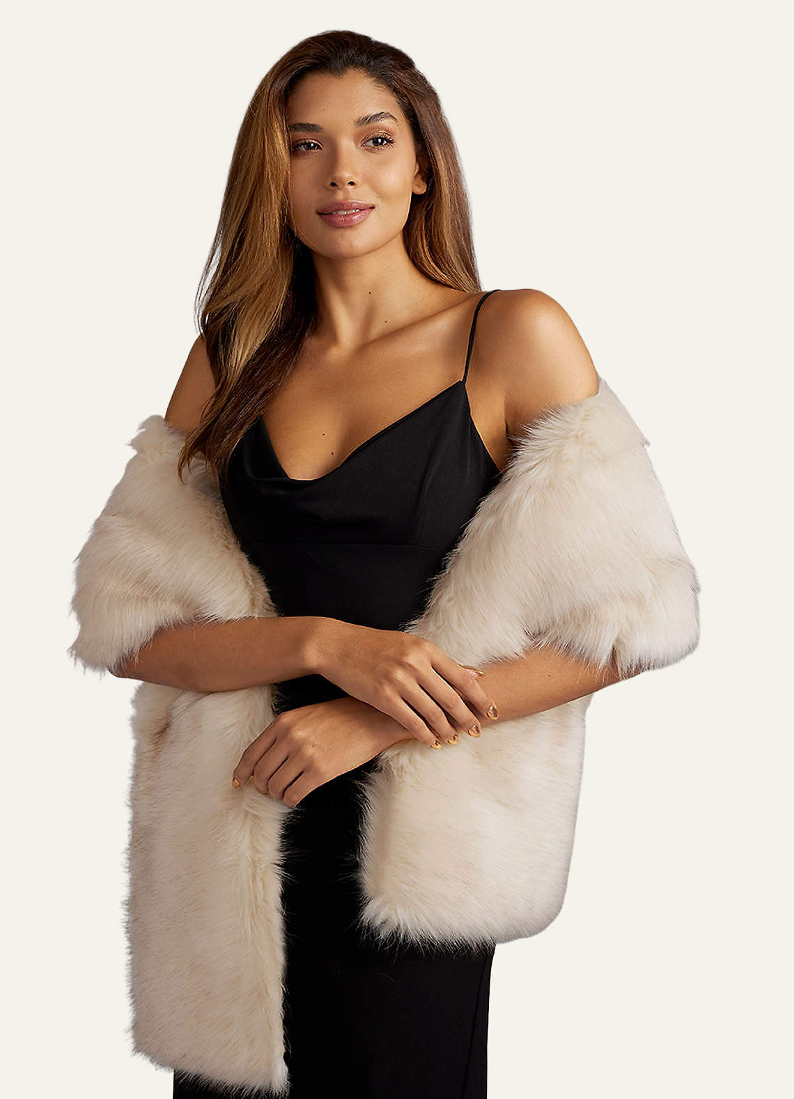 front Faux Fur Scarf Stoles Wraps